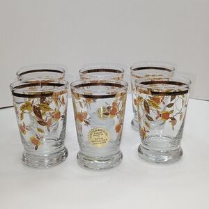 Vintage 1992 Libby Floral Juice Glass Tumblers